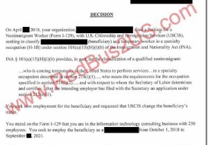 Resume for H1b Application Samples for Computer Science H1b Denial Letter(real) by Uscis â Speciality Occupation, Employer …