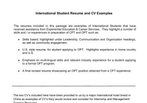 Resume for Masters Application Sample for International Students International Student Resume and Cv Examples