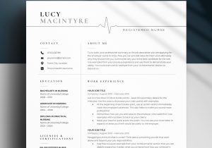 Resume for Nursing Grad School Sample New Grad Nurse Resume Template Nursing Cv Registered Nurse – Etsy