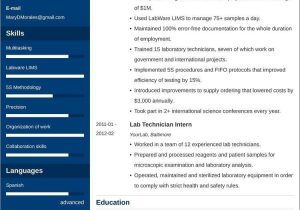 Resume format for Lab Technician Sample Lab Tech Resumeâsample & Tips for Laboratory Technicians