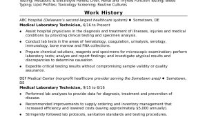 Resume format for Lab Technician Sample Sample Lab Technician Resume Monster.com