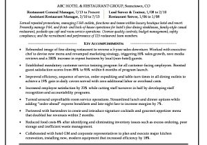 Resume format Sample for Restaurant Jobs Restaurant Manager Resume Monster.com