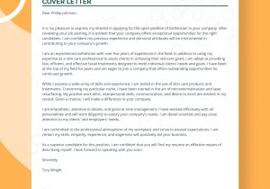 Resume It Was A Pleasure Speaking with You Sample Letter Real Esthetician Cover Letter Example for 2022