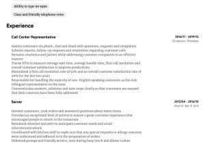 Resume Sample Customer Service Call Center Call Center Representative Resume Samples All Experience Levels …