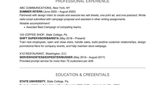 Resume Sample for A College Student College Student Resume Example and Writing Tips
