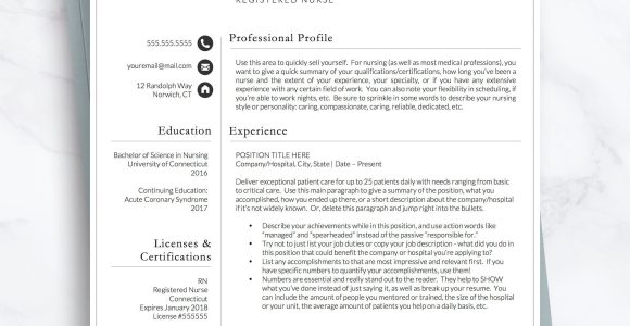 Resume Sample for A New Rn Nurse Practitioner Resume Template / Registered Nurse Resume – Etsy.de
