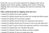 Resume Sample for A Shipping Clerk top 8 Shipping Clerk Resume Samples