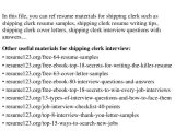 Resume Sample for A Shipping Clerk top 8 Shipping Clerk Resume Samples