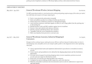 Resume Sample for A Shipping Clerk Working In A Warehouse General Warehouse Worker Resume Guide  12 Templates 2022