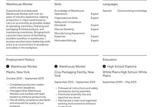 Resume Sample for A Warehouse Worker Warehouse Worker Resume Examples & Writing Tips 2022 (free Guide)