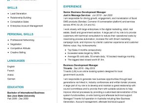 Resume Sample for Business Development Representative Senior Business Development Manager Resume Sample 2022 Writing …