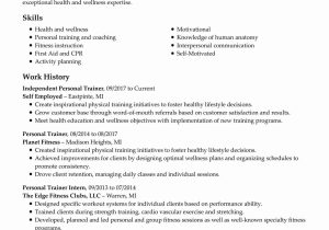 Resume Sample for Change In Career From Psychology to Nutrition Personal Trainer Free Resume Templates   How-to Guide