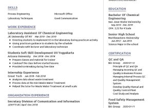 Resume Sample for Chemical Engineering Student Chemical Engineering Cv Sample 2022 Writing Tips – Resumekraft