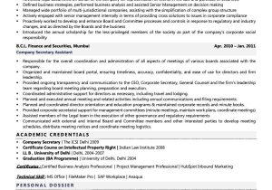 Resume Sample for Company Secretary Executive Company Secretary Resume Examples & Template (with Job Winning Tips)