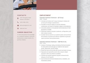 Resume Sample for Computer Hardware Tech Free Free Computer Hardware Technician Resume Template – Word …
