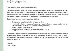 Resume Sample for Computer System Analyst Computer System Analyst Cover Letter Examples – Qwikresume