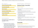 Resume Sample for Controller at College University National Sales Controller Resume Example with Content Sample …