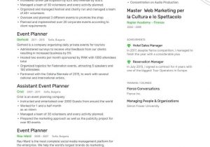 Resume Sample for event Management Company top event Planner Resume Examples & Samples for 2021 Enhancv.com