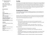 Resume Sample for Food and Beverage Service 22 Food & Beverage attendant Resume Samples Free