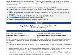 Resume Sample for Long Term Employment Nanny Resume Sample Monster.com