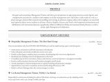 Resume Sample for Management Trainee Position Management Resume & Writing Guide  12 Examples 2020