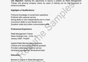 Resume Sample for Management Trainee Position Retail Management Trainee Resume Sample Resume, Management, Retail