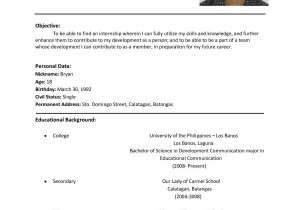 Resume Sample for Ojt Business Administration the Most Example Of A Resume format Example Of A Resume format …