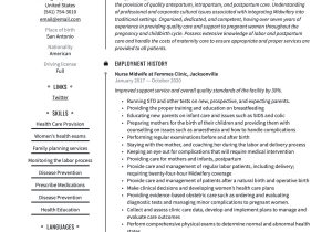 Resume Sample for Rn Care Advisor Nurse Midwife Resume & Writing Guide  20 Templates