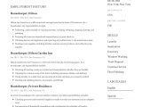 Resume Sample for Room attendant without Experience Housekeeper Resume Examples & Guide Pdf’s 2022