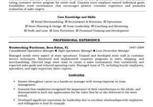 Resume Sample for Sales Supervisor Retail Retail, Operations and Sales Manager Resume