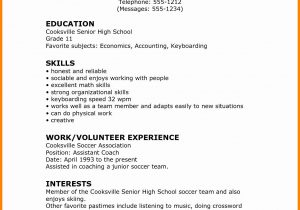 Resume Sample for Senior High School Students Resume High School Student New 5 Cv Template for High School …