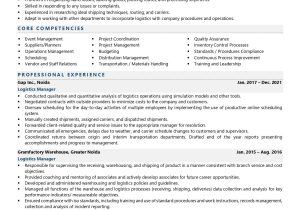 Resume Sample for Shipping and Receiving Manager Logistics Manager Resume Examples & Template (with Job Winning Tips)