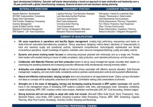 Resume Sample for Supply Chain Management Supply Chain Manager Resume Resume Senior Operations Manager …