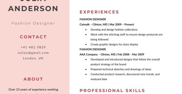 Resume Sample for University Application Fashion Design Free Fashion Designer Resume Template Fashion Designer Resume …