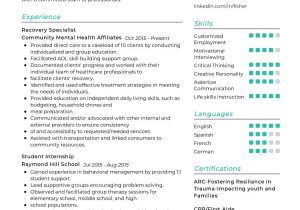 Resume Sample for Working withfor Behaviorial Adults and Youth Recovery Specialist Resume Sample 2022 Writing Tips – Resumekraft