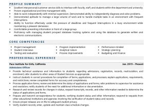 Resume Sample From An Admissions Officer Admissions Officer Resume Examples & Template (with Job Winning Tips)