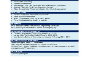 Resume Sample High School Graduate No Experience Philippines Sample Resume formats for Fresh Graduates
