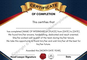 Resume Sample Law Internship Certificate format Law Internship Certificate [pack Of 3] In Pdf and Word …