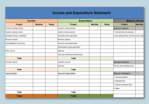 Resume Sample Monthly Excel Spreadsheets Revenue Excel Of Income and Expenditure Statement.xlsx Wps Free Templates