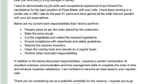 Resume Sample Of A Pizza Maker Pizza Maker Cover Letter Examples – Qwikresume