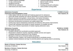 Resume Samples for An Admissions Counselor Best Admissions Counselor Resume Example From Professional Resume …