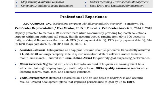 Resume Samples for Call Center Job Call Center Resume Sample Monster.com