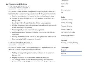 Resume Samples for Cashier Work Skills Cashier Resume & Writing Guide [   12 Samples ] Pdf & Word 2022
