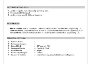 Resume Samples for Ece Engineers Freshers Sample Resume for Be Ece Passed Candidates – 2022 2023 Eduvark