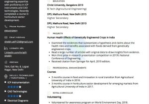 Resume Samples for Engineering Students In India Sample Resume Of Agricultural Engineer with Template & Writing …