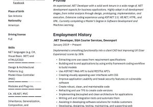 Resume Samples for Experienced Professionals In Net Net Developer Resume & Writing Guide  17 Templates 2022