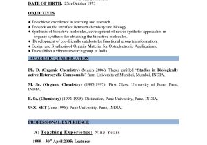 Resume Samples for Experienced Professionals India Pin On Teacher