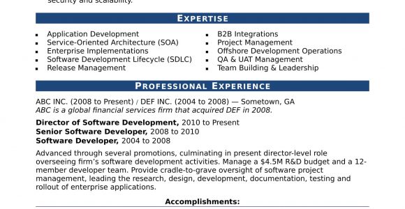 Resume Samples for Experienced software Professionals Sample Resume for An Experienced It Developer Monster.com