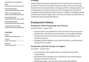 Resume Samples for Front Office Position Receptionist Resume Examples & Writing Tips 2021 (free Guide)