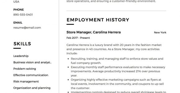 Resume Samples for Retail Store Jobs Store Manager Resume Sample, Template, Example, Cv, formal, Design …